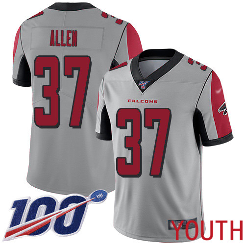 Atlanta Falcons Limited Silver Youth Ricardo Allen Jersey NFL Football #37 100th Season Inverted Legend->youth nfl jersey->Youth Jersey